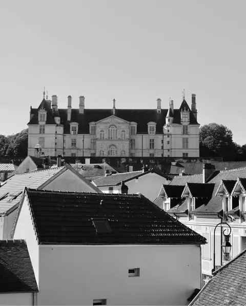 Le château d'Écouen vu depuis les toits du village